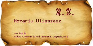 Morariu Ulisszesz névjegykártya